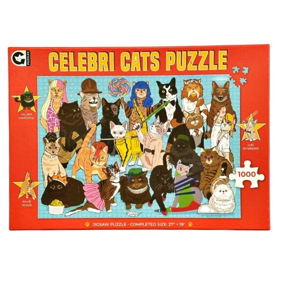 Celebri Cats 1000 Piece Jigsaw Puzzle with Poster Ginger Fox MINT - COMPLETE - Picture 6 of 12